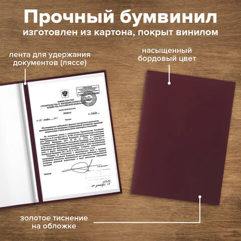 Հասցեական թղթապանակ STAFF Basic (Բորդո, A4) - STAFF (SKU: 129634) | Zangezur Pro