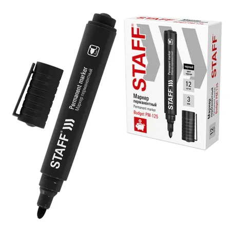 Պերմանենտ մարկեր STAFF (Սև) - STAFF (SKU: 152174) | Zangezur Pro
