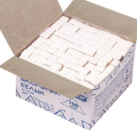 Սպիտակ քառակուսի կավիճ PIFAGOR (100 հատ) - ПИФАГОР (SKU: 227440) | Zangezur Pro