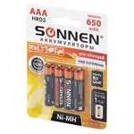 Վերալիցքավորվող Ni-Mh մարտկոցներ AAA (HR03) 650 mAh, SONNEN, SET 4 հատ, - SONNEN (SKU: 455609) - Image 5 of 9 | Zangezur Pro